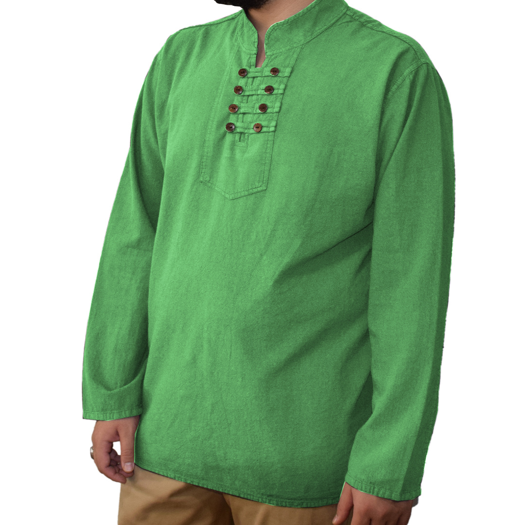 پیراهن مردانه ۸ دکمه سبز روشن